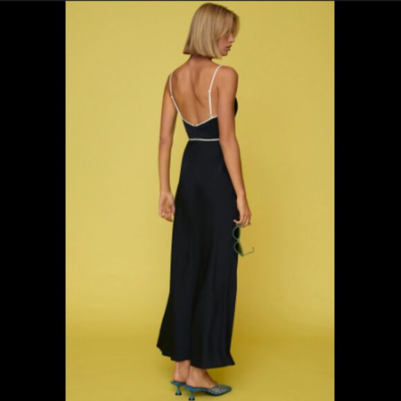 Brand New MISHA Ramira V-Neck Cutout Midi Dress - Picture 2 of 12